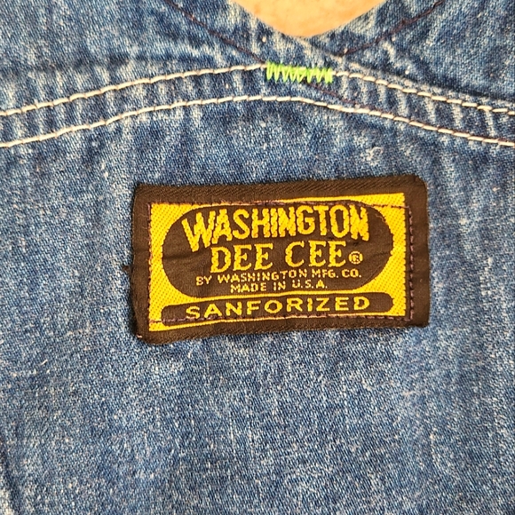 WASHINGTON DEE CEE 1970s SANFORIZED Denim Shorts Bib Overall Small/Medium VTG - Picture 2 of 10